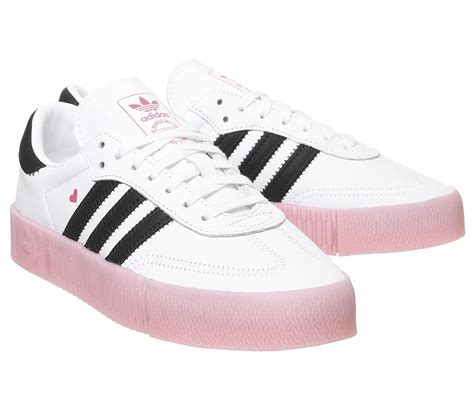 adidas schuhe damen schwarz pink weiß leder|Adidas samba damen schuhe.